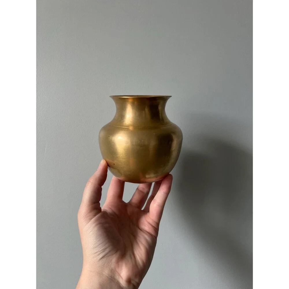 Vintage Brass Table Vase - Picture 3 of 10